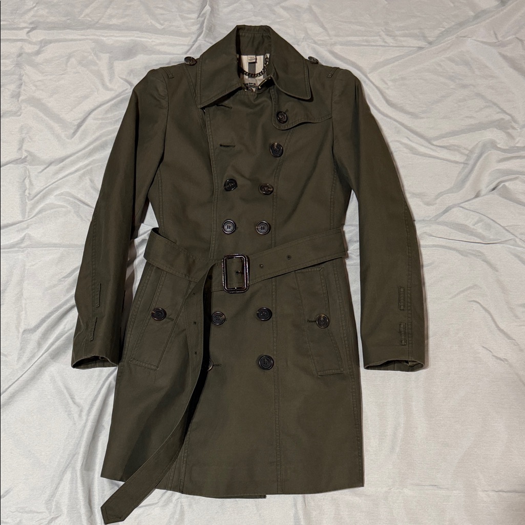 Burberry Established 1856 Khaki Double Breasted Trench Jacket